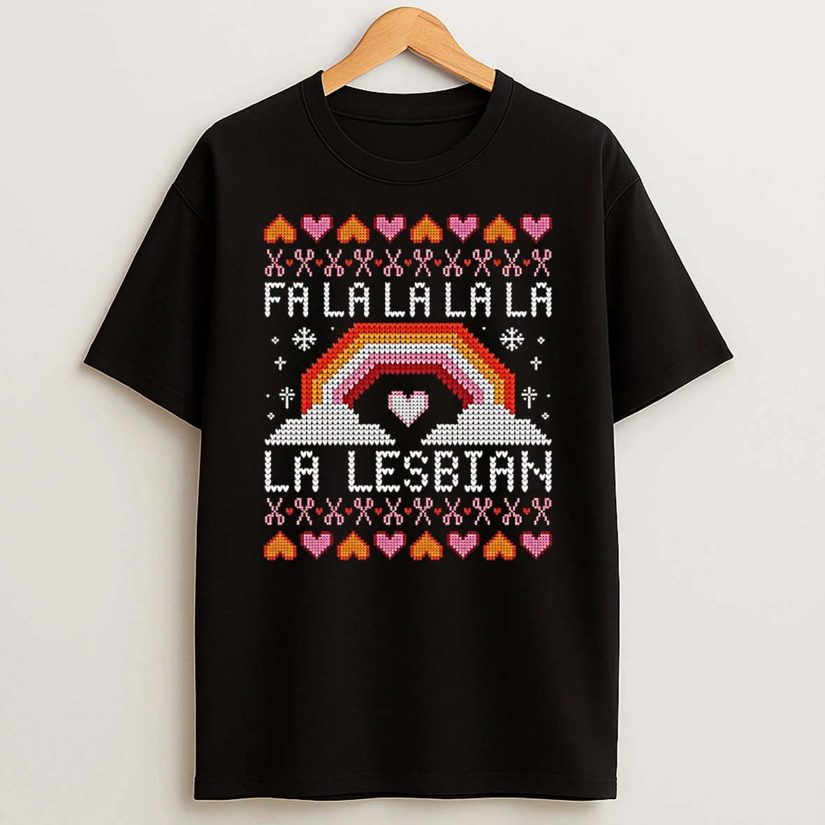 Fa La La Lesbian Ugly Christmas Tshirt Hoodie