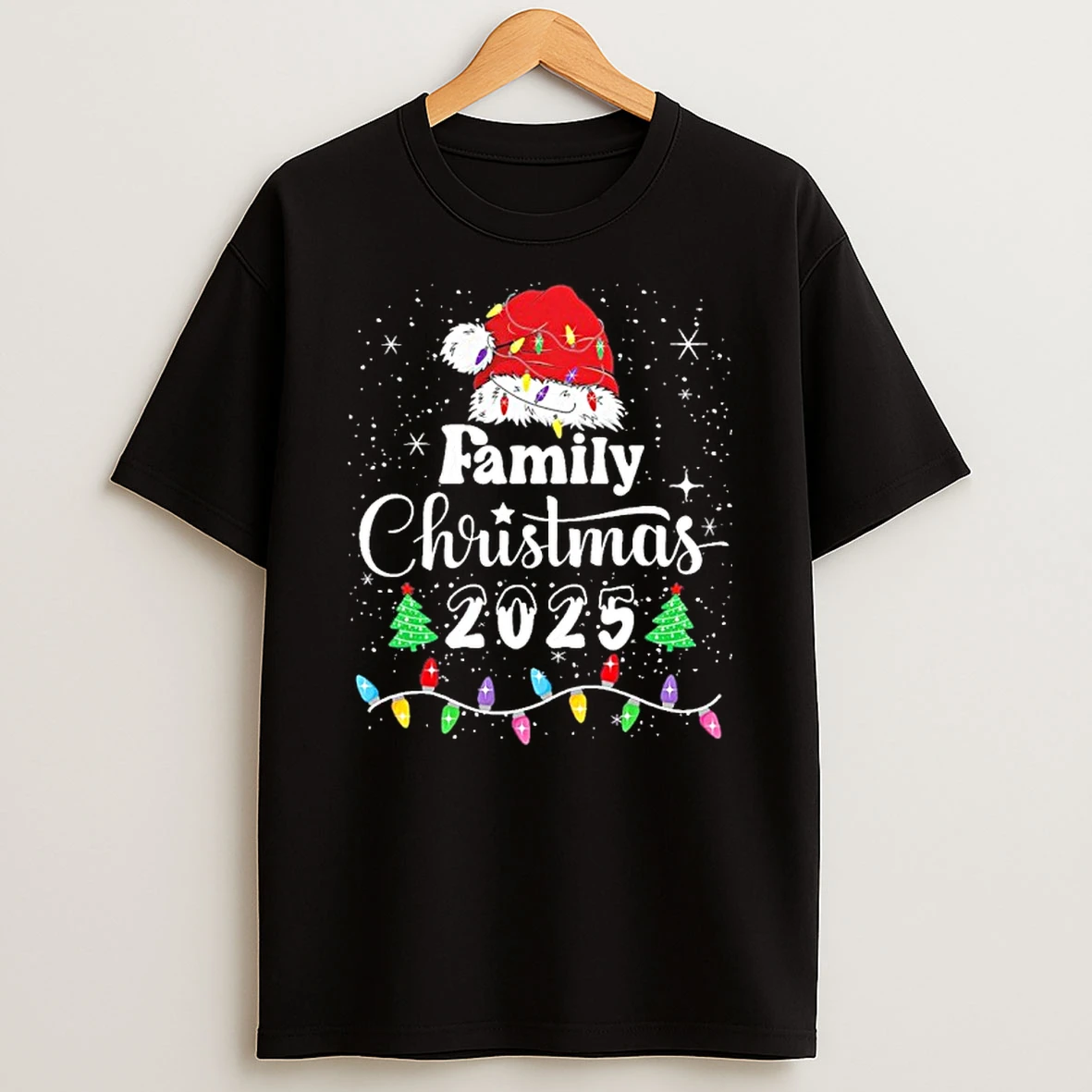 Family Christmas 2025 Light Santa Tshirt Hoodie