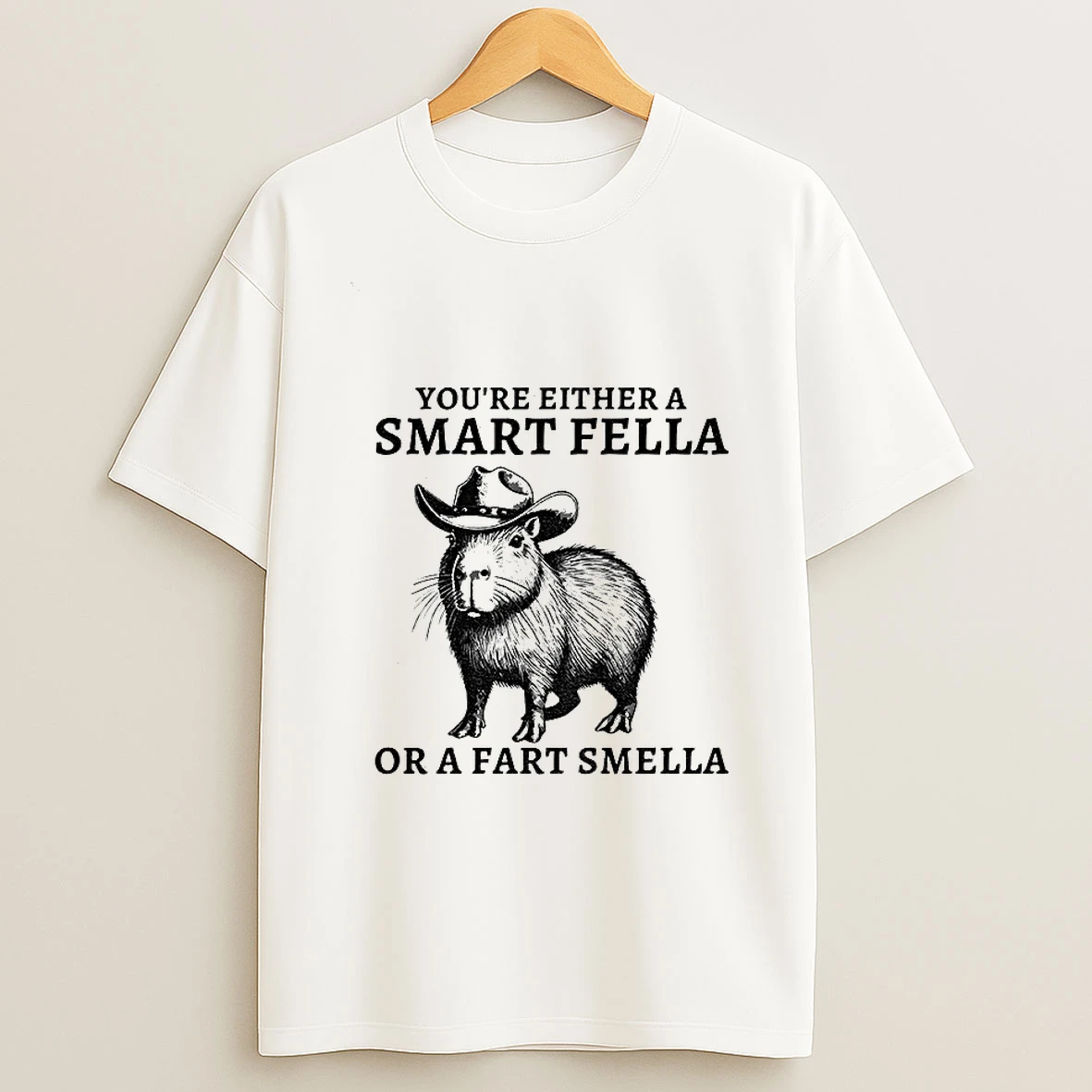 Fella Capybara 90s Youre Either A Smart Fella Or A Fart Smella Tshirt Hoodie