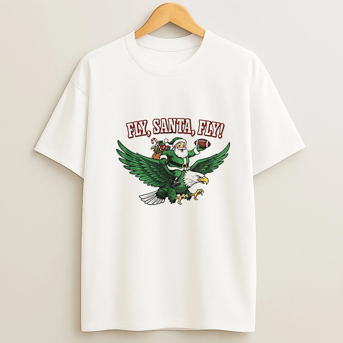Fly Santa Fly Christmas Santa Philadelphia Eagles Football Tshirt Hoodie