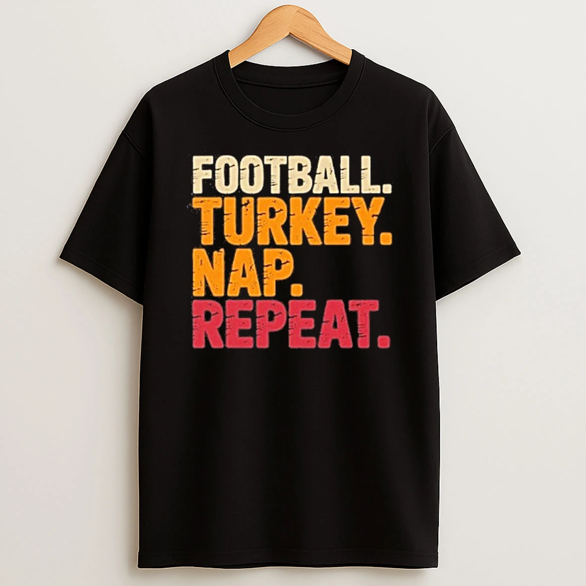Football Turkey Nap Repeat Funny Thanksgiving Tshirt Hoodie