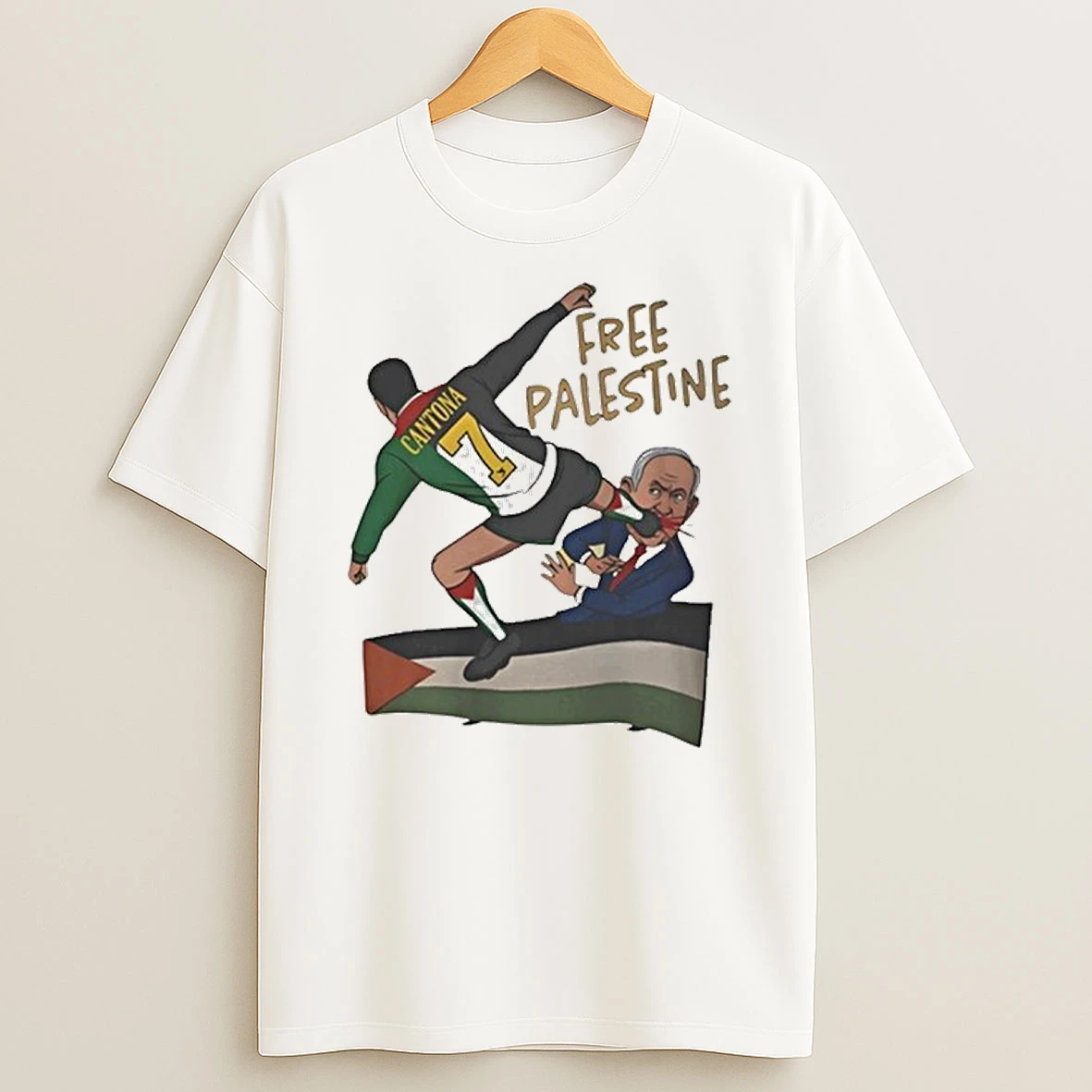 Free Palestine Eric Cantona Kung Fu Kick Tshirt Hoodie