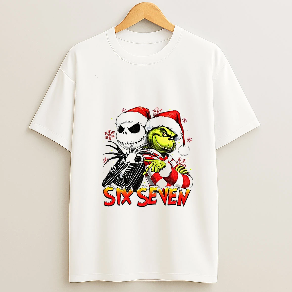Friends Funny Saying 6 7 Jack Skellington Vs Grinch Xmas Tshirt Hoodie