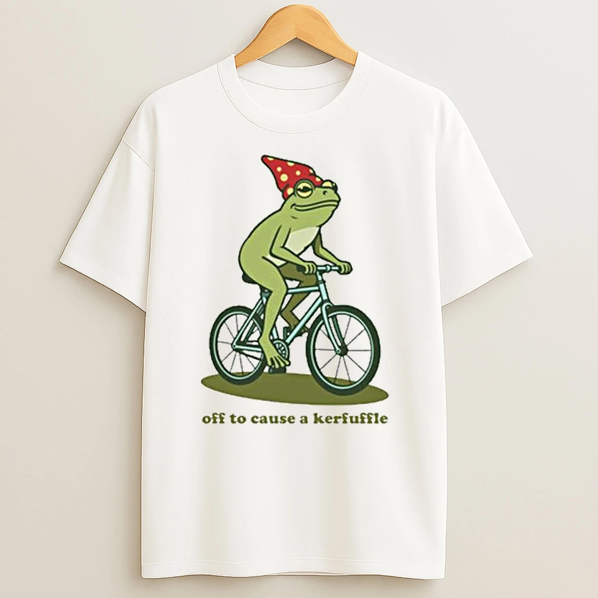 Frog Riding A Bicycle Off To Cause A Kerfuffle Tshirt Hoodie