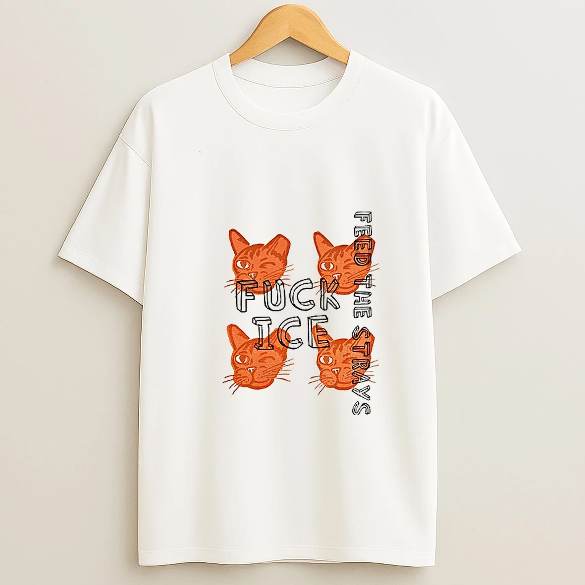 Fuck Ice Orange Cats Feed The Strays Political Tshirt Hoodie