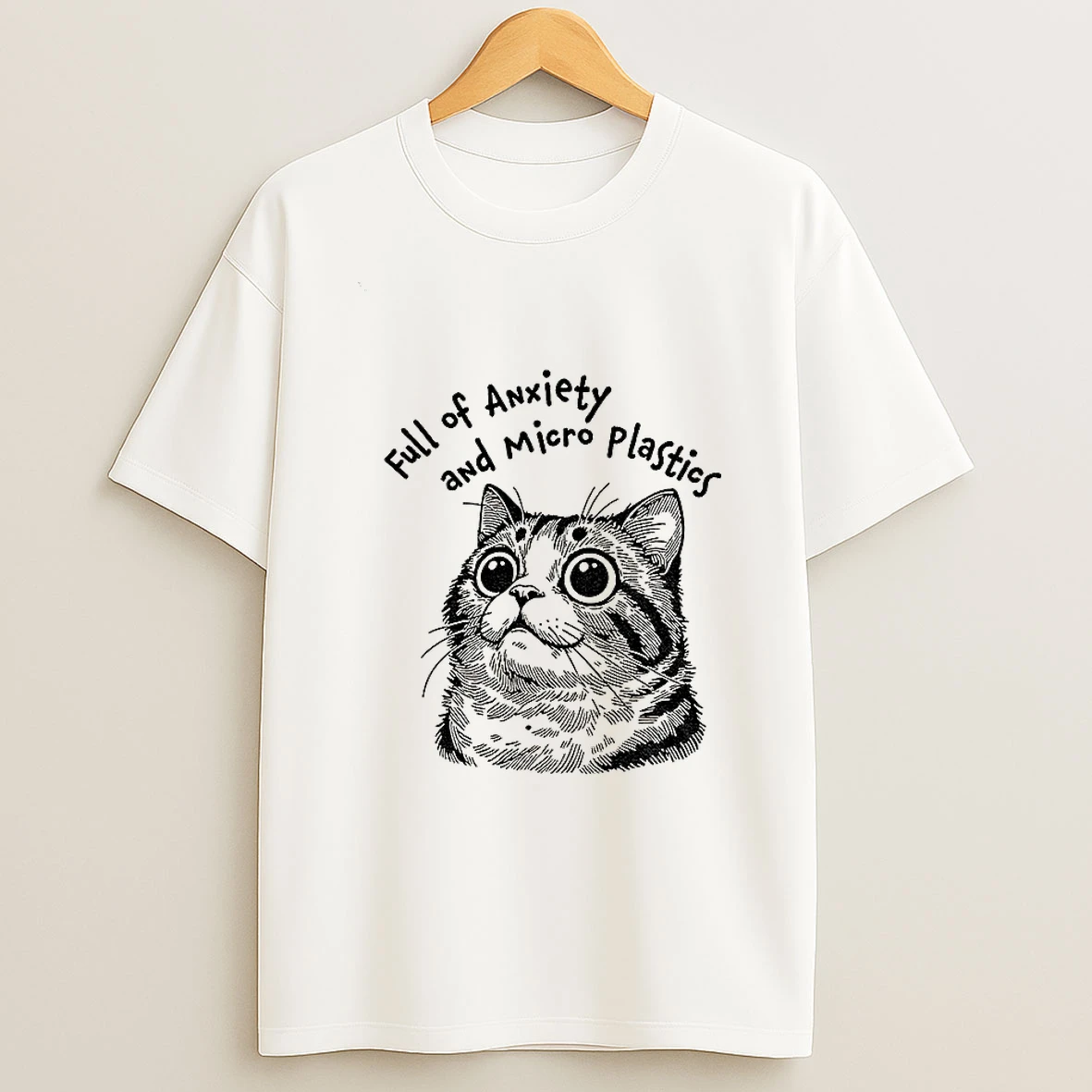 Full Of Anxiety And Microplastics Cat Meme Tshirt Hoodie