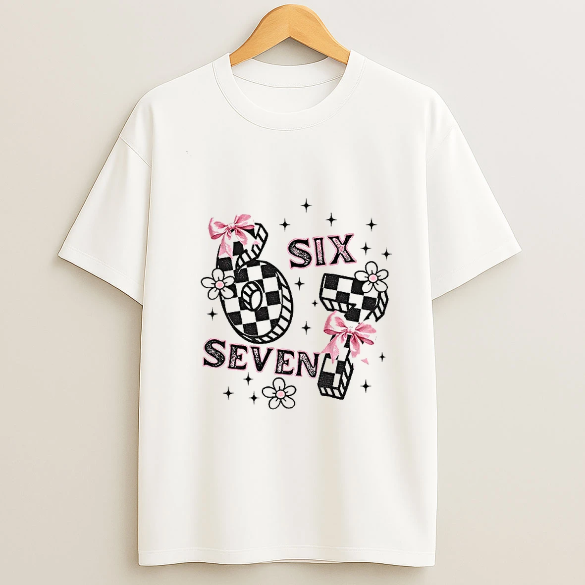 Funny 6 7 Meme Six Seven Girly Coquette Tshirt Hoodie