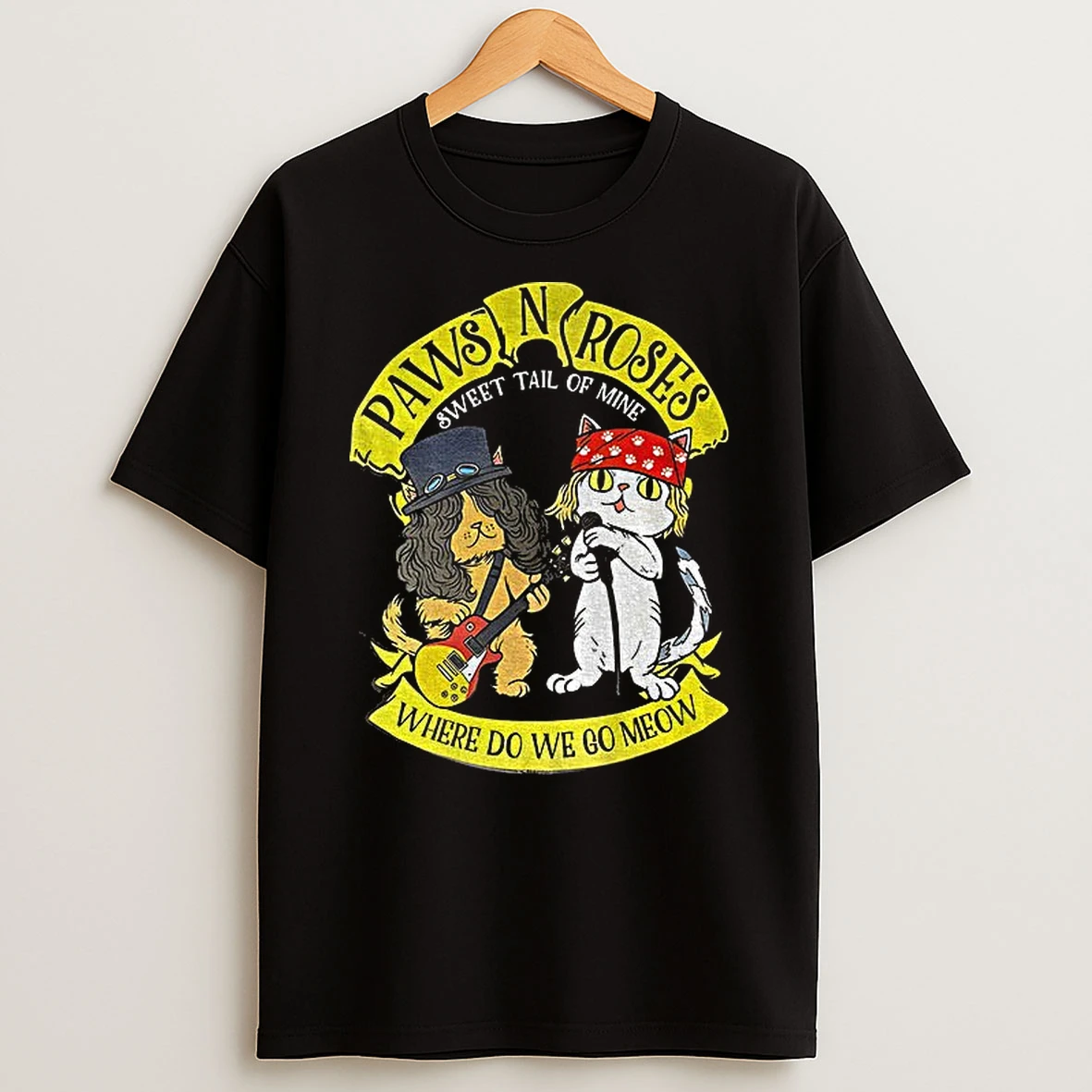 Funny Cats Paws N Roses Sweet Tail Of Mine Where Do We Go Meow Tshirt Hoodie