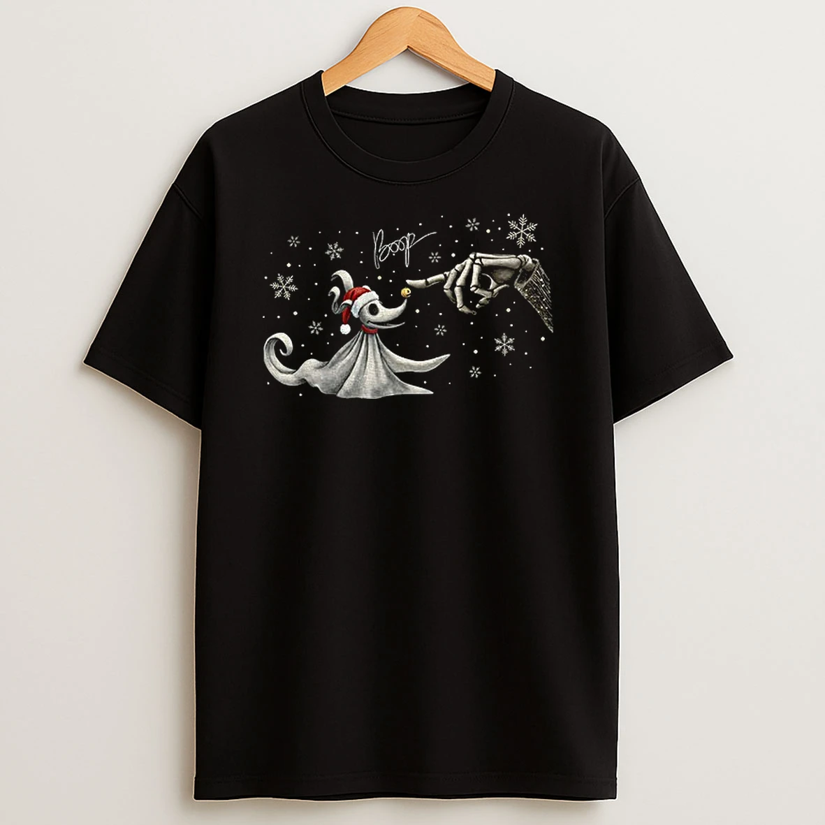 Funny Christmas Nightmare Friends Boop Zero Santa Hat Tshirt Hoodie