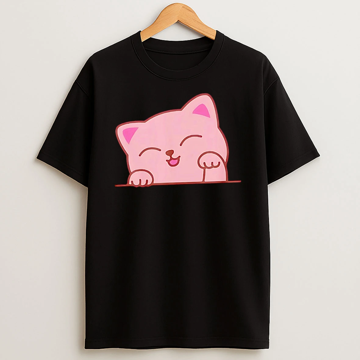 Funny Cute Cat Pink Tshirt Hoodie