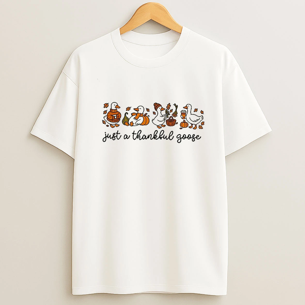 Funny Cute Pumpkin Spice Thanksgiving Goose Tshirt Hoodie