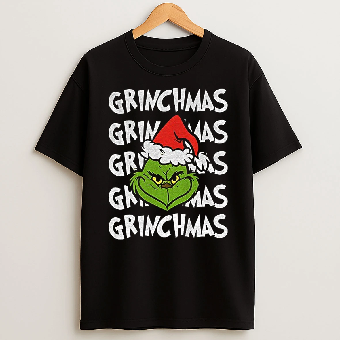 Funny Grinchmas Grinch Face Santa Claus Merry Christmas Tshirt Hoodie