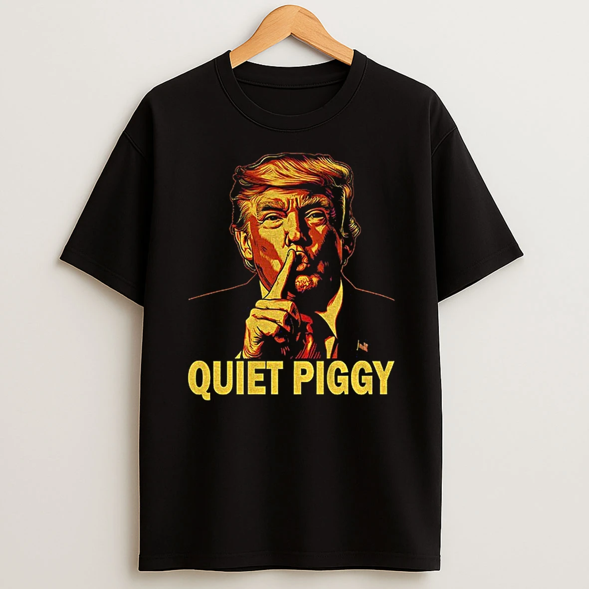 Funny Trump Viral Interview Saying Quiet Quiet Piggy To Reporter Tshirt Hoodie
