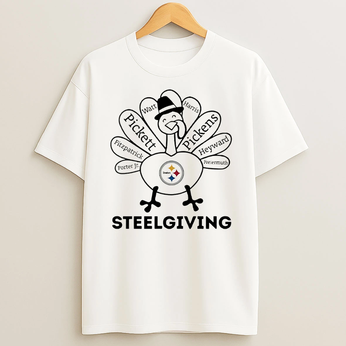 Funny Turkey Steelgiving Thanksgiving With Pittsburgh Steelers Heroes Nfl Pickett Pickens Tshirt Hoodie