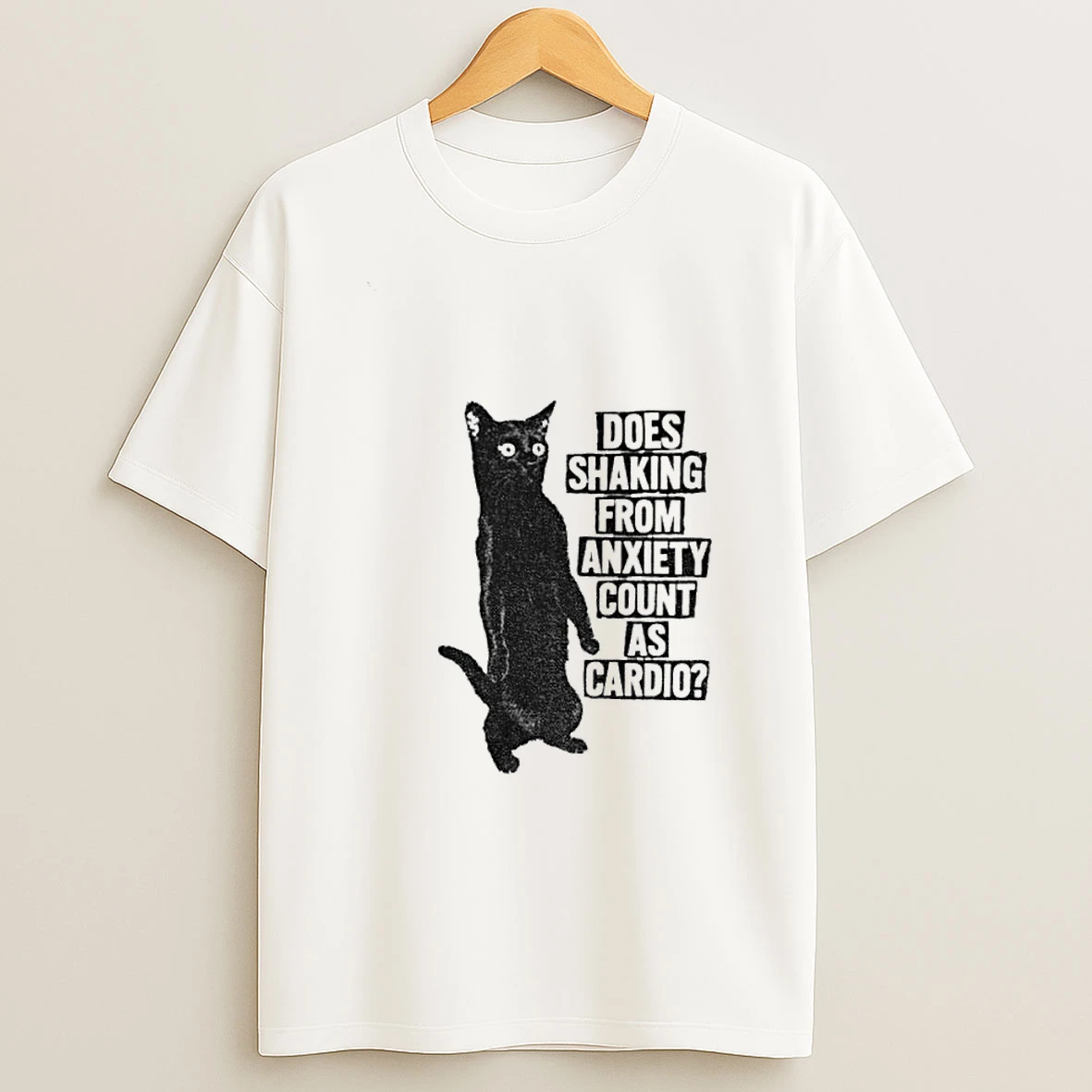 Funny Cat Does Shaking From Anxiety Count As Cardio Tshirt Hoodie