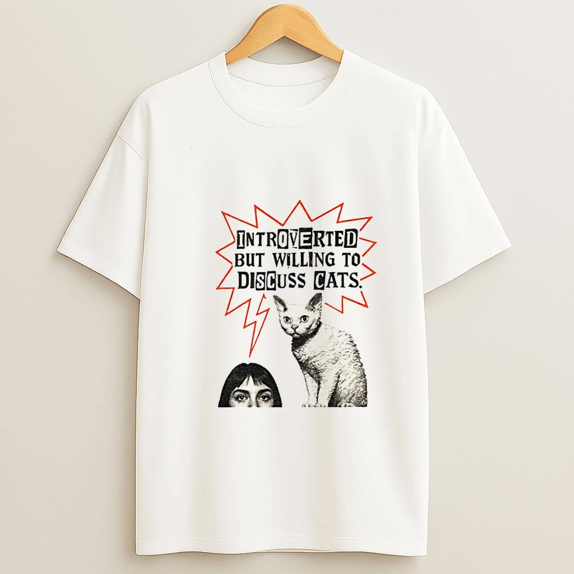 Funny Cat Introverted But Willing To Discuss Cats Vintage Tshirt Hoodie