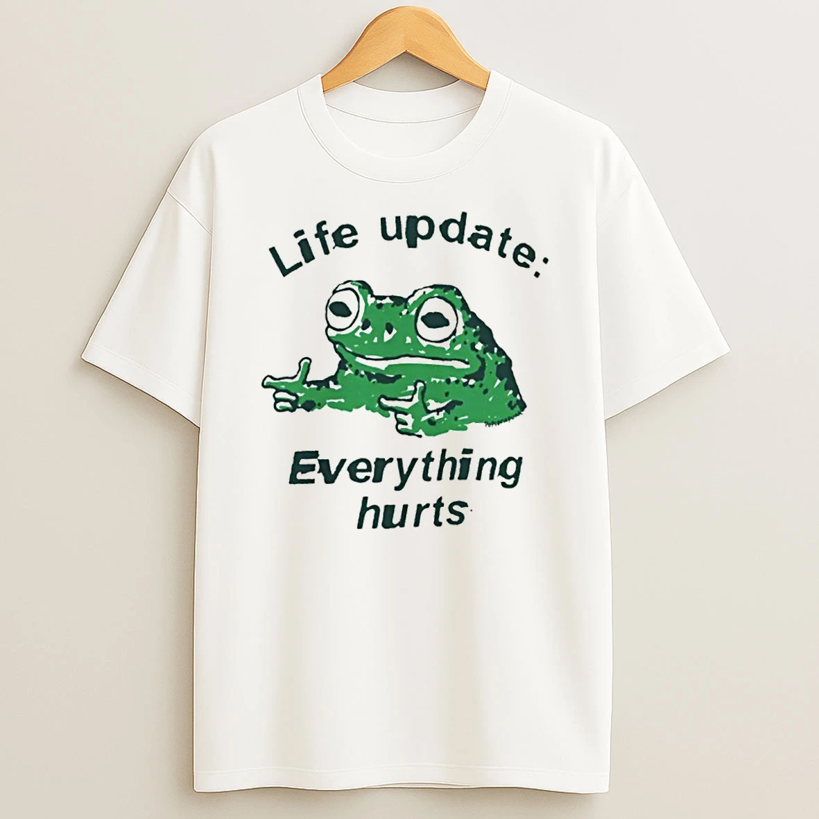 Funny Frog Life Update Everything Hurts Tshirt Hoodie