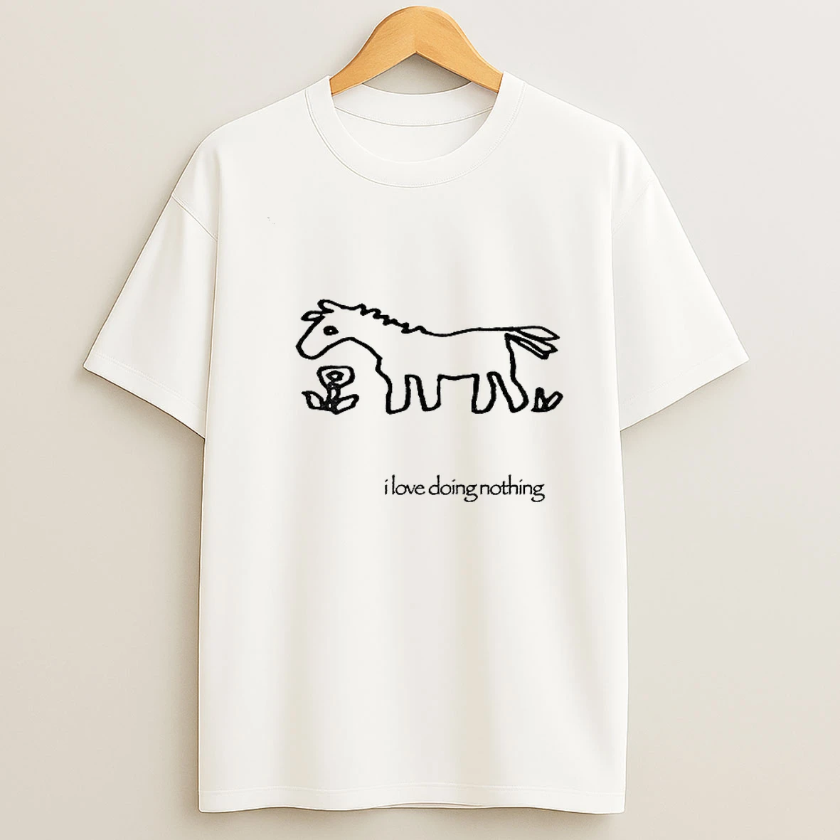 Funny Horse Art I Love Doing Nothing Meme Tshirt Hoodie