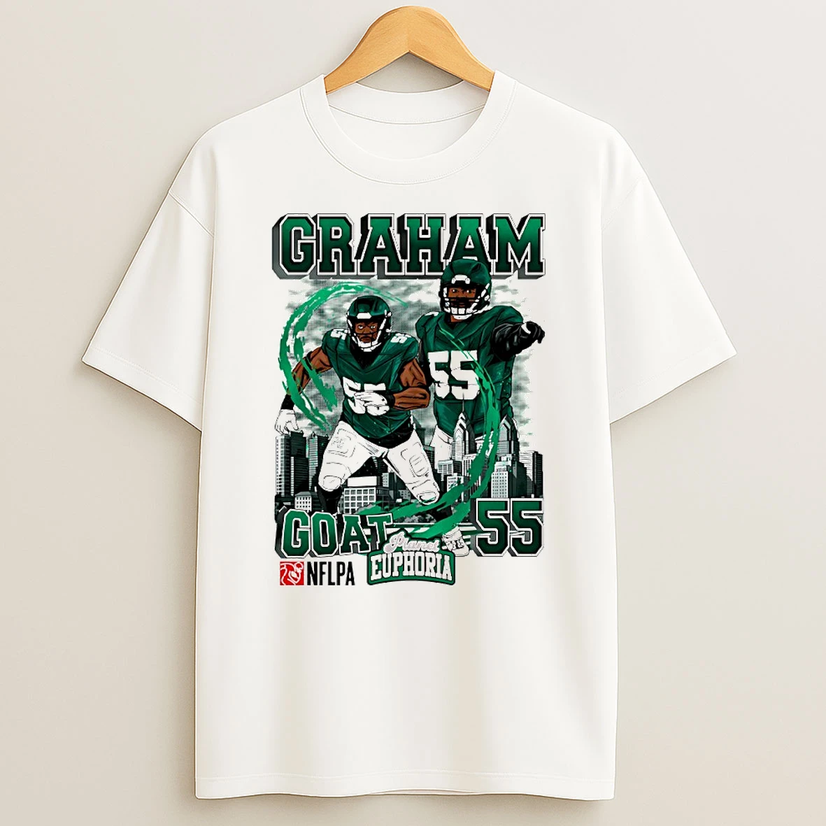 Goat Brandon Graham 55 Philadelphia Eagles Football Comic Circle Tshirt Hoodie