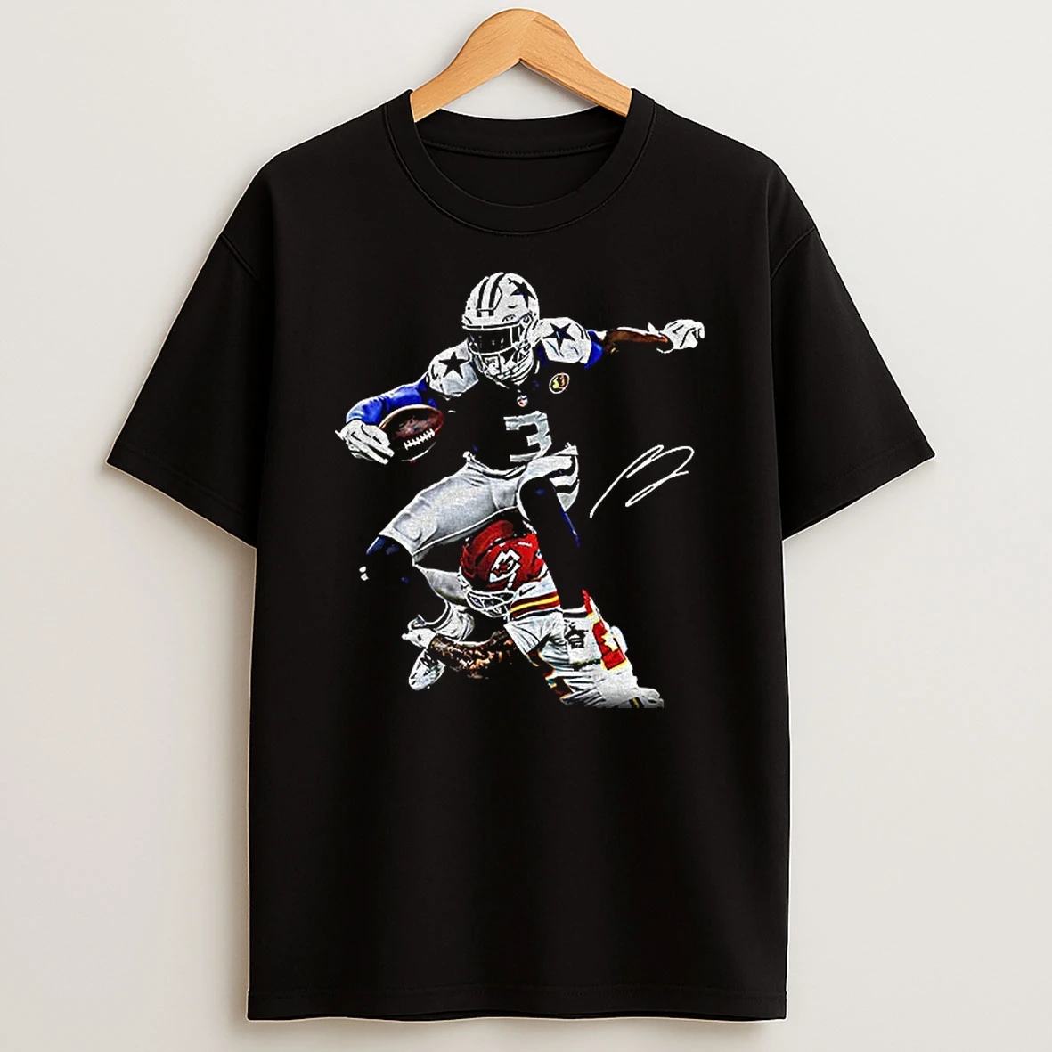 George Pickens Dallas Cowboys Nfl Jump Over Head Kc Chiefs Signature Tshirt Hoodie
