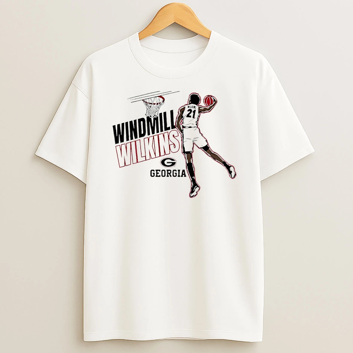 Georgia Bulldogs Basketball Windmill Jake Wilkins Circle Tshirt Hoodie