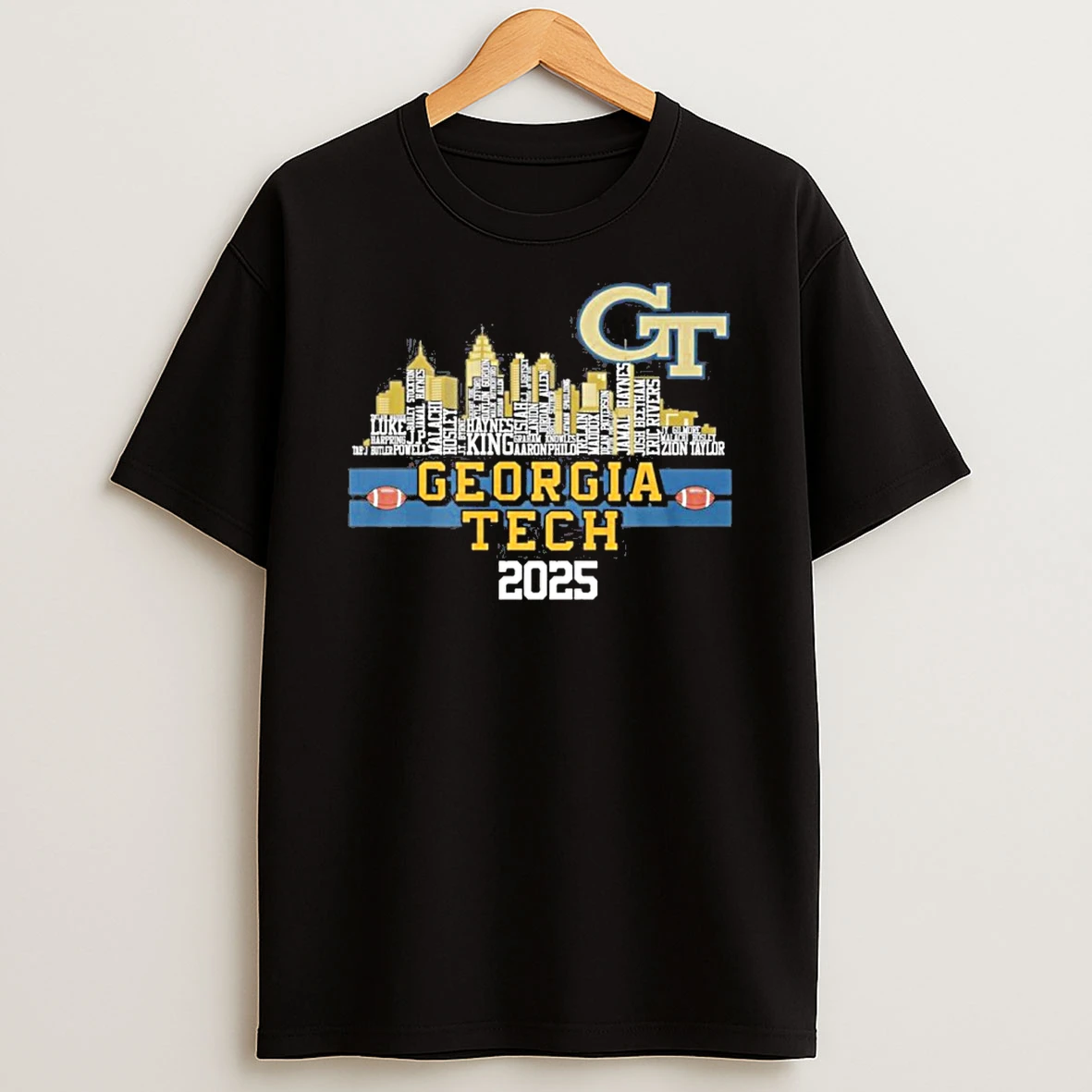 Georgia Tech Football 2025 Skyline Players Name Tshirt Hoodie