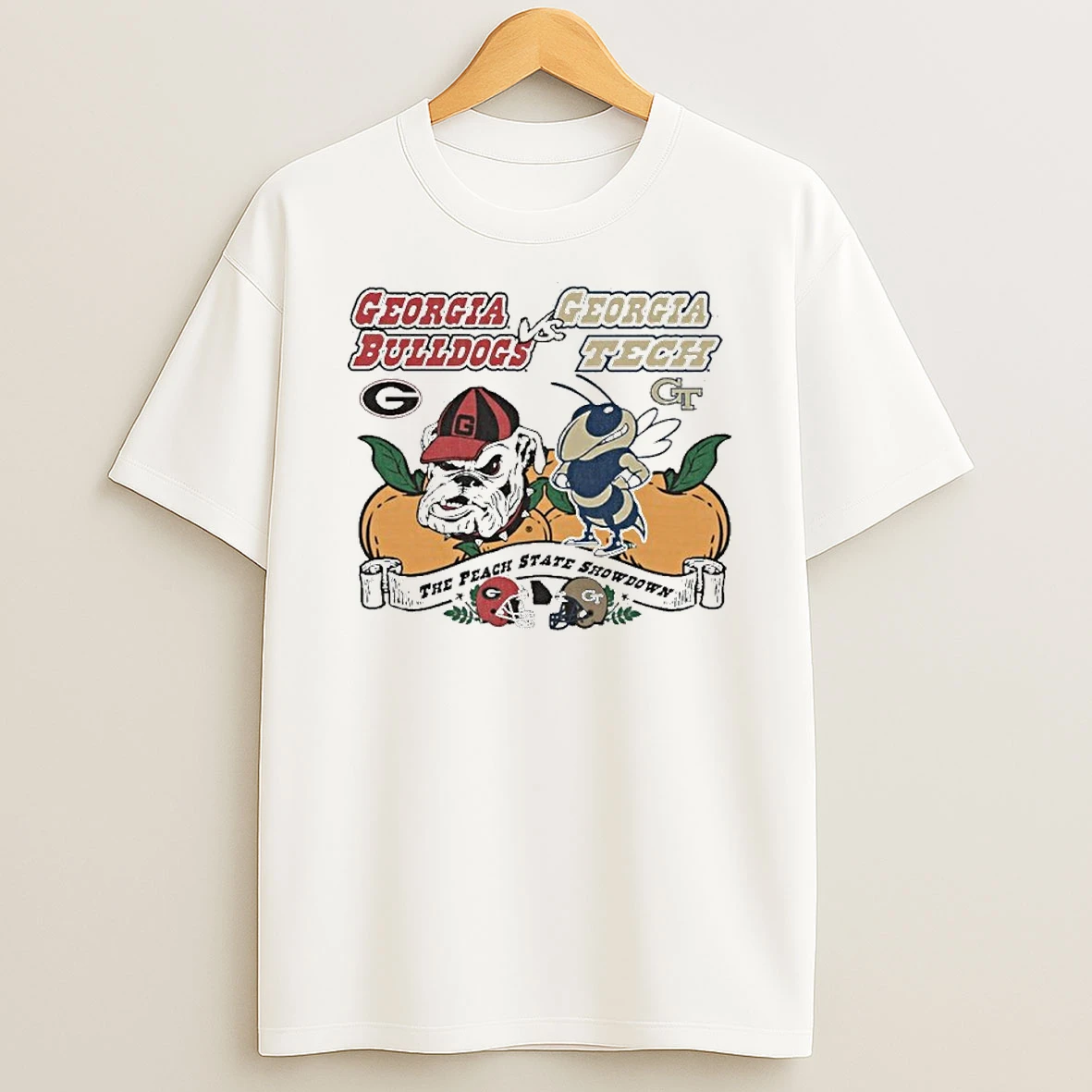 Georgia Tech Yellow Jackets Versus Georgia Bulldogs 2025 The Peach State Showdown Tshirt Hoodie