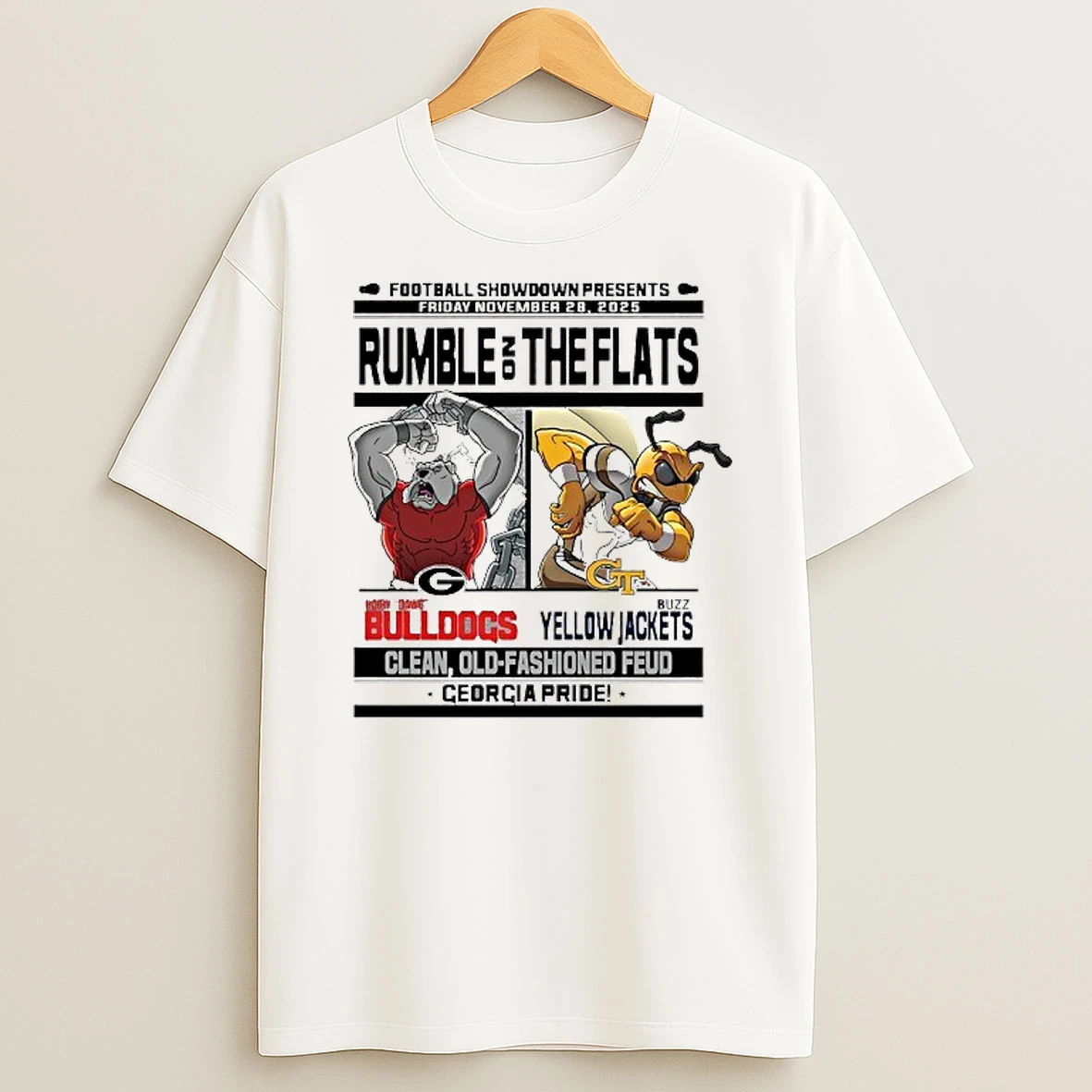 Georgia Vs Georgia Tech 2025 Rumble On The Flats Georgia Pride Game Day Tshirt Hoodie