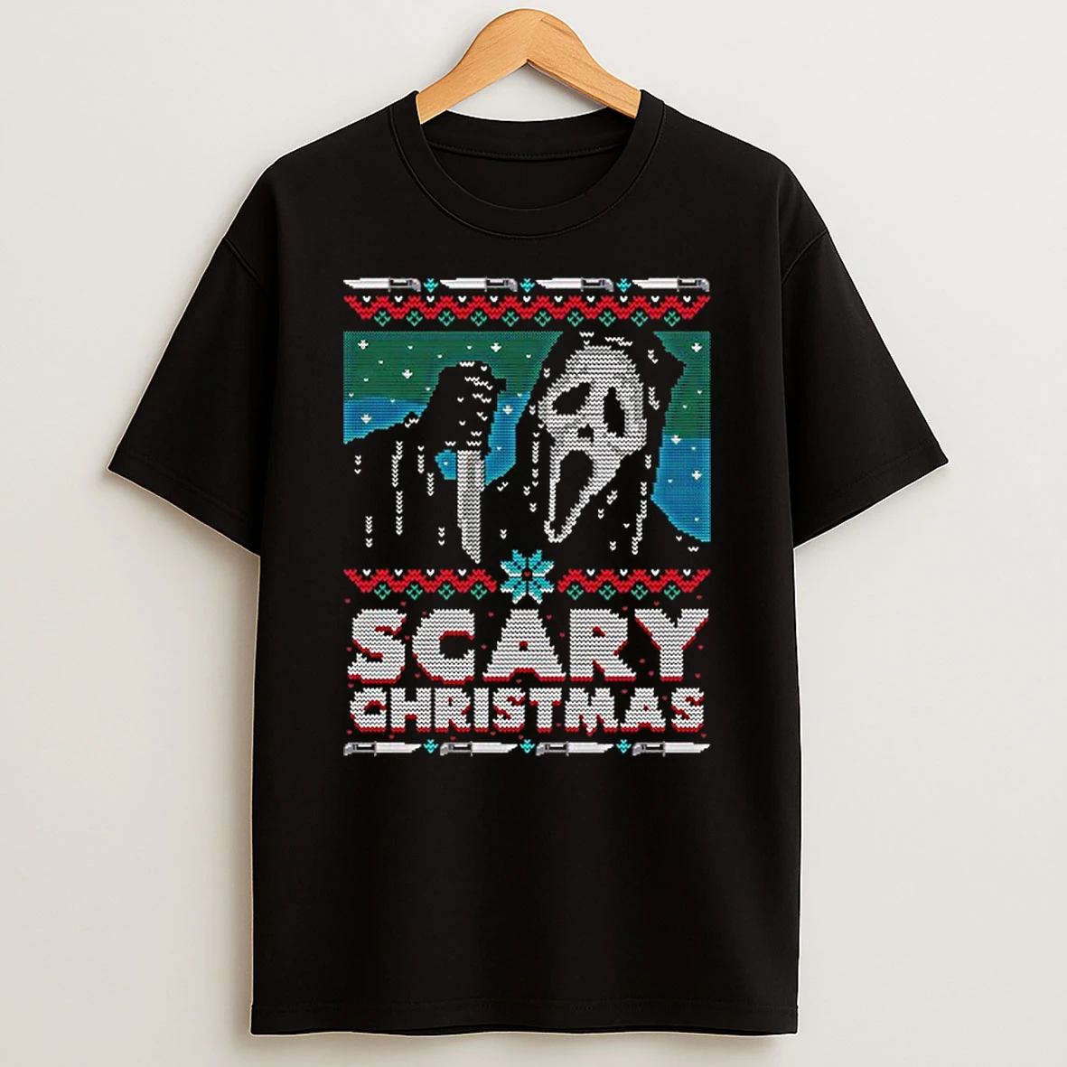Ghostface Scary Christmas Ugly Tshirt Hoodie