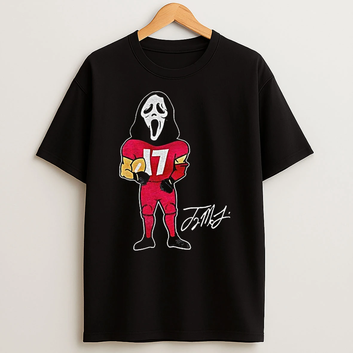 Ghostface X Terry Mclaurin 17 Washington Commanders Nfl Football Signature Tshirt Hoodie