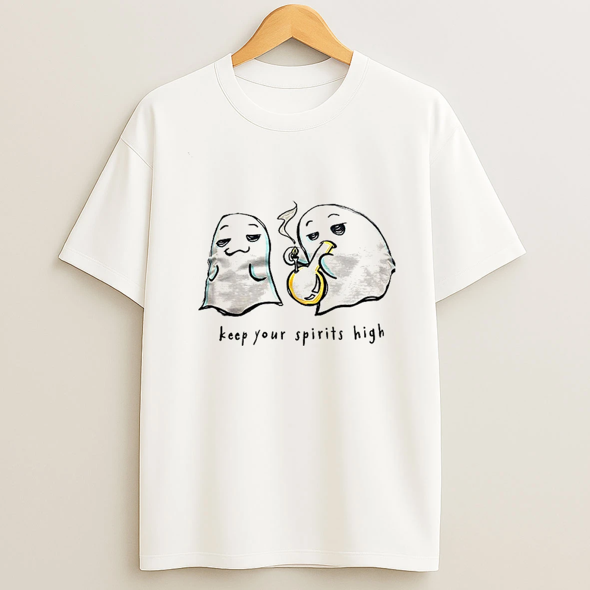 Ghosts Smoking Keep Your Spirits High Tshirt Hoodie