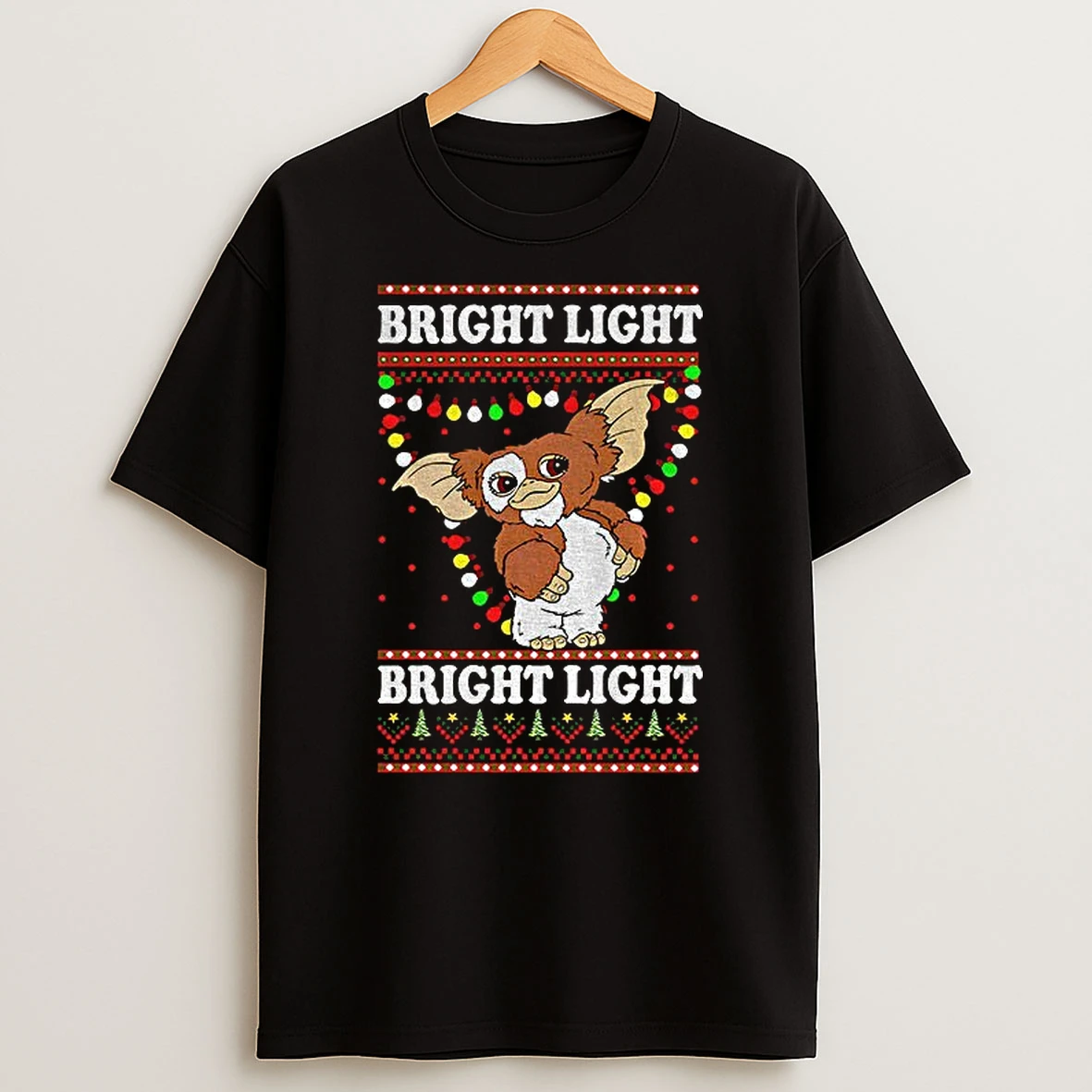 Gizmo Gremlins Bright Light Christmas Tshirt Hoodie