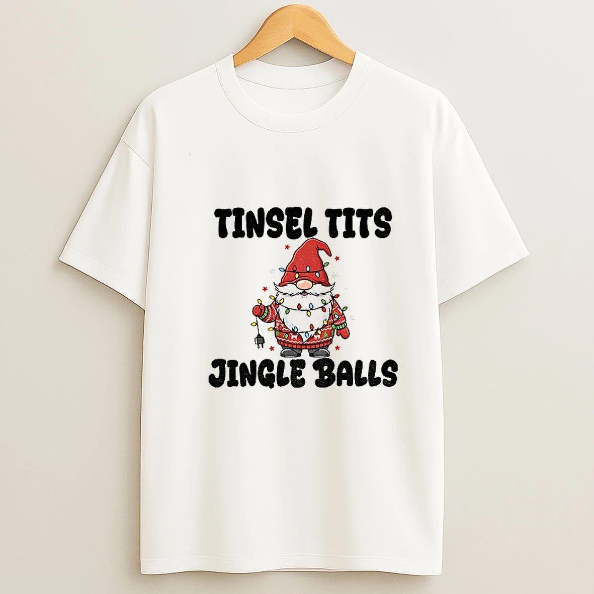 Gnome Christmas Tree Tinsel Tits Jingle Balls Merry Christmas Tshirt Hoodie