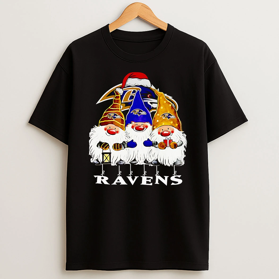 Gnomes Baltimore Ravens Christmas Tshirt Hoodie