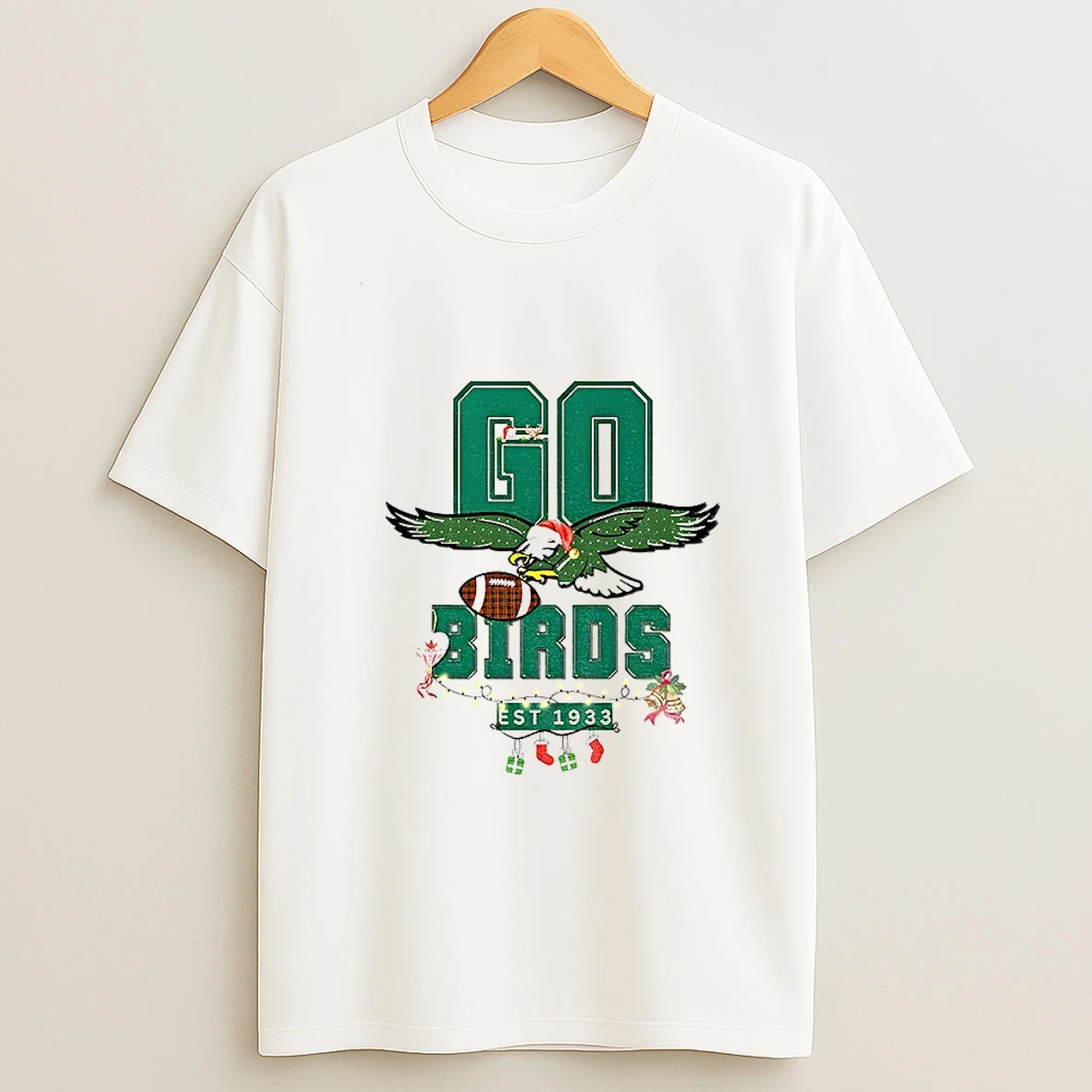 Go Birds Christmas Philadelphia Eagles Nfl Football Est 1933 Merry Christmas Tshirt Hoodie