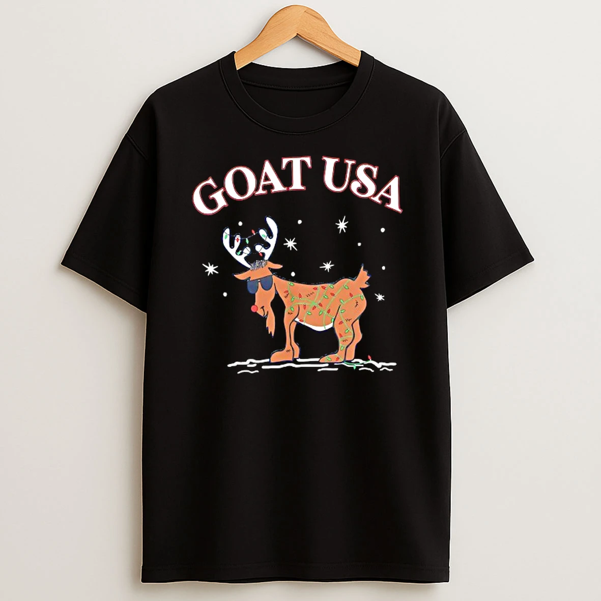 Goat Usa Christmas Lights Tshirt Hoodie