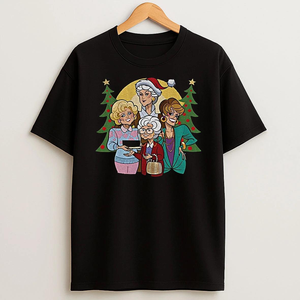 Golden Girls Cartoon Merry Christmas Tshirt Hoodie