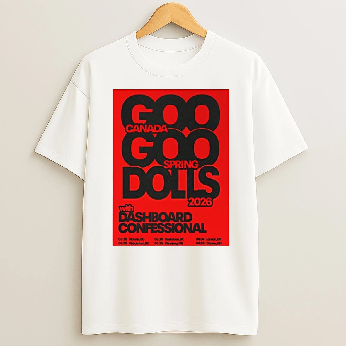 Goo Goo Dolls Canada Spring Tour 2026 Tshirt Hoodie