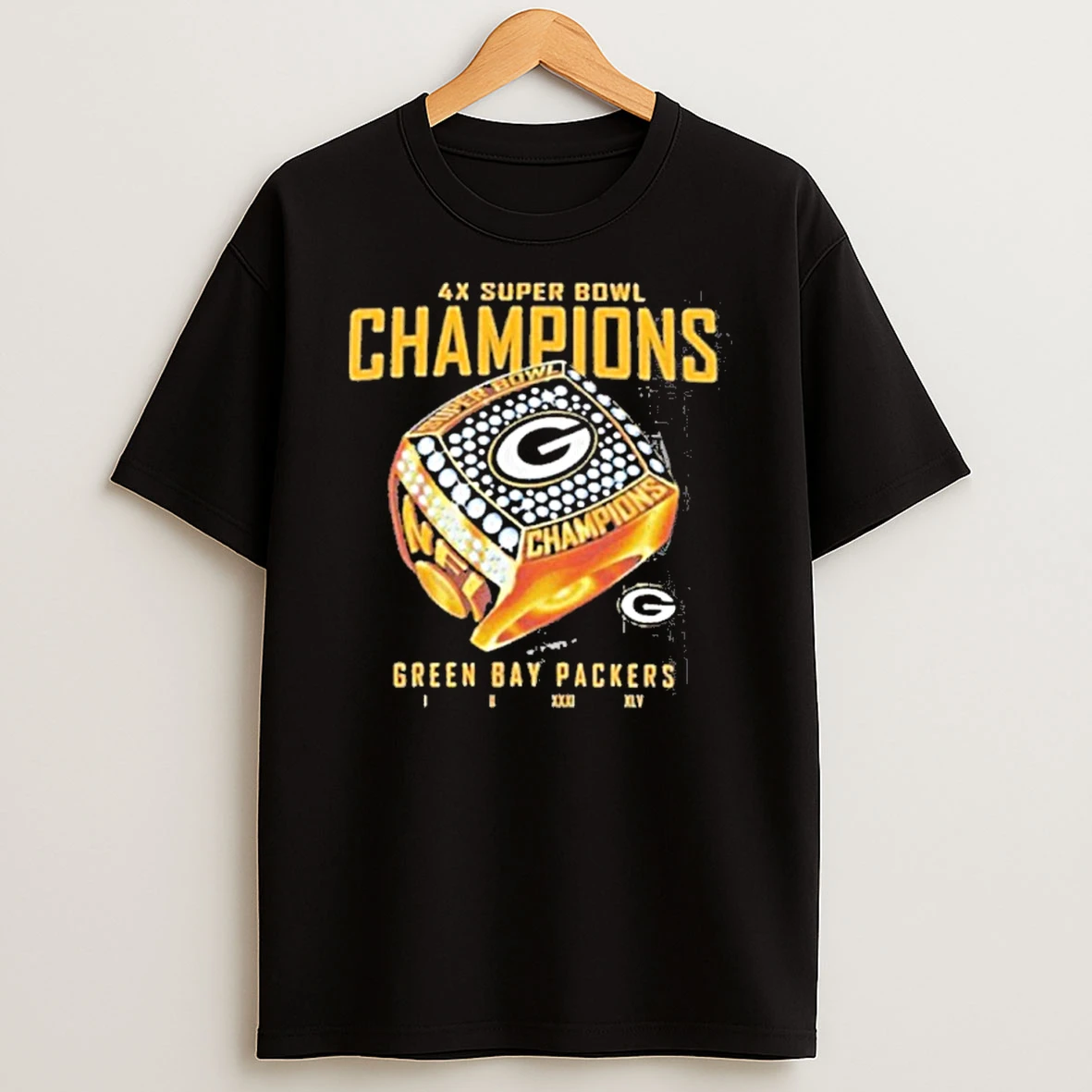 Green Bay Packers 47 4x Super Bowl Champions The Ring Foundation Tshirt Hoodie
