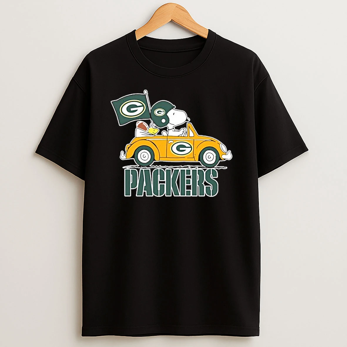 Green Bay Packers Football X Snoopy Drive Car Tshirt Hoodie