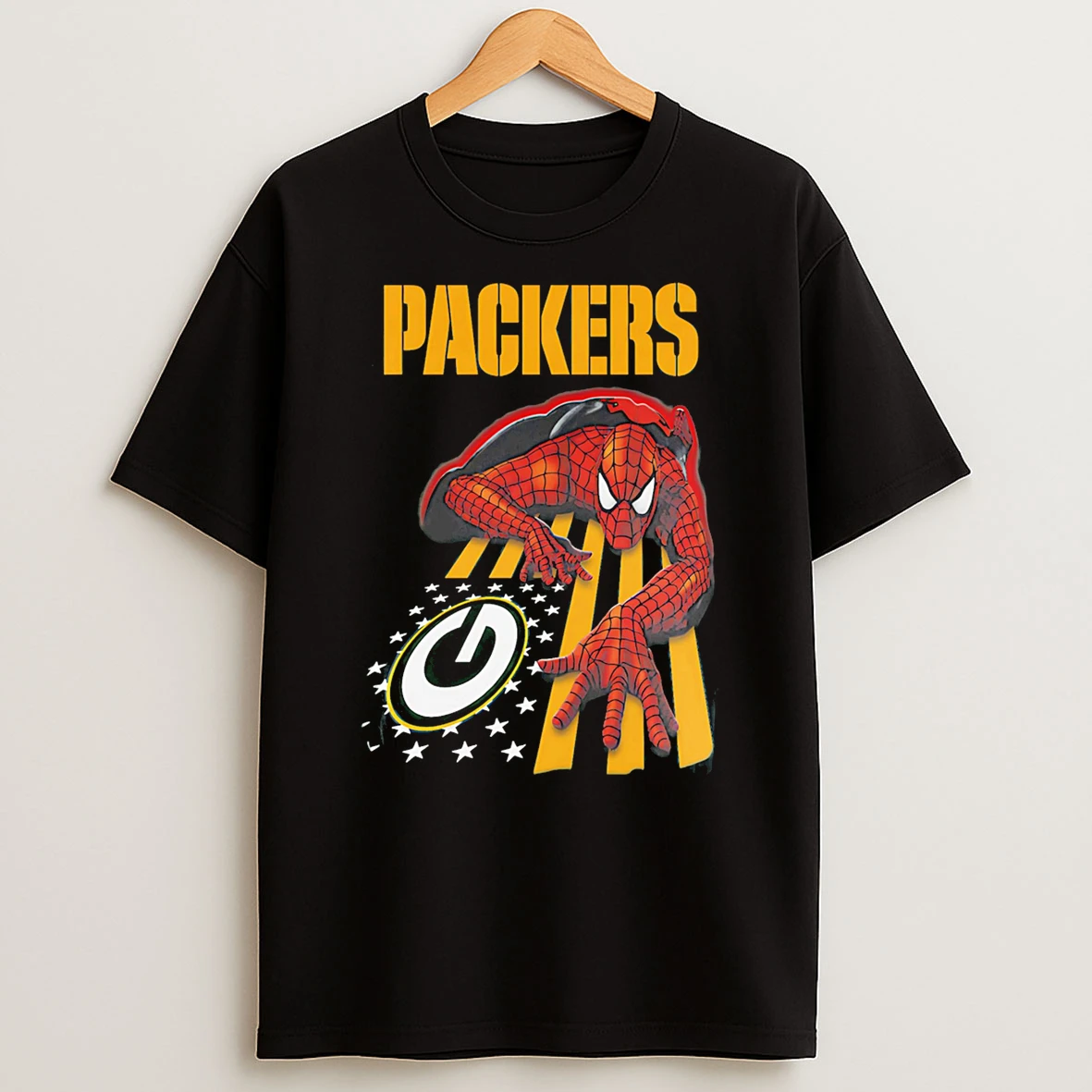 Green Bay Packers Spiderman America Flag Tshirt Hoodie