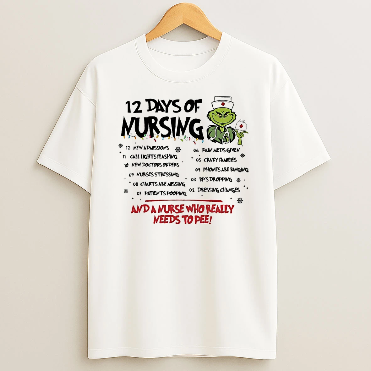 Grinch 12 Days Of Mursing And A Murse Who Really Needs To Pee Circle Tshirt Hoodie