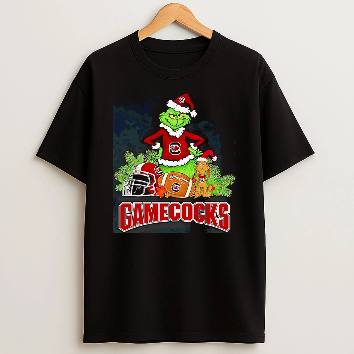 Grinch And Max Football South Carolina Gamecocks Tshirt Hoodie