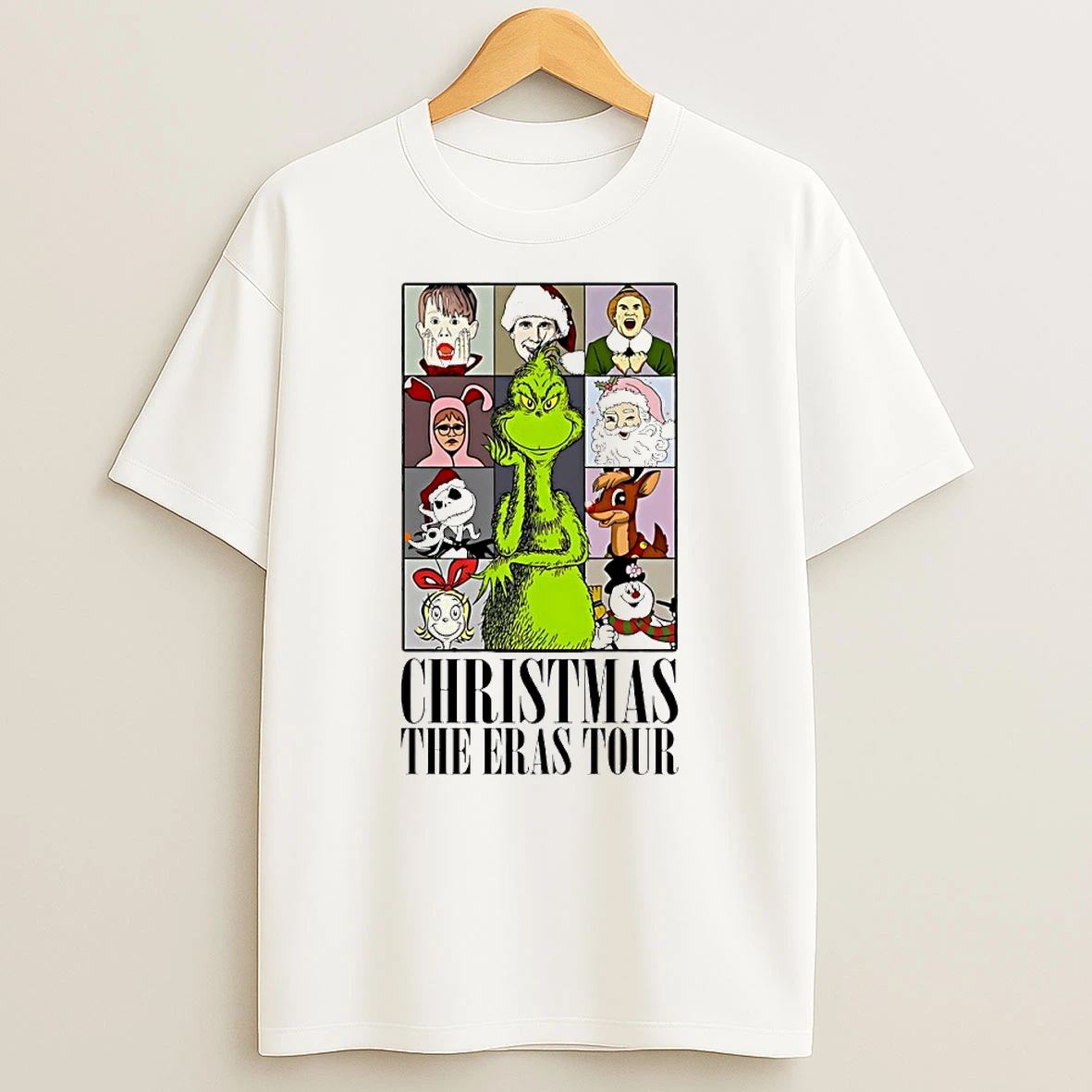 Grinch Christmas Eras Tour 2025 Circle Tshirt Hoodie