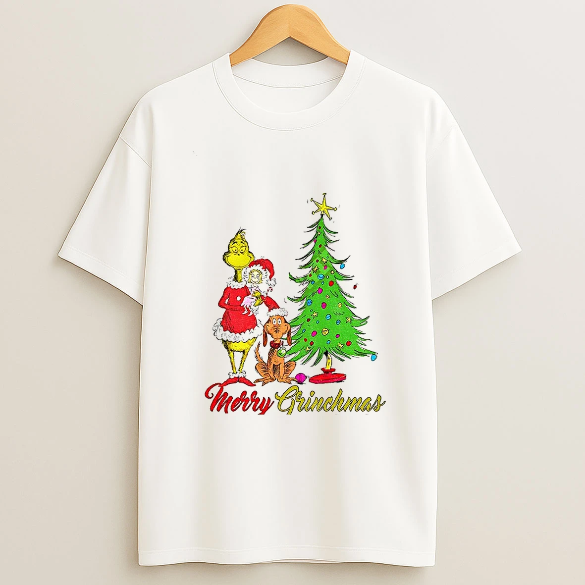 Grinch Cindy Lou Who And Max The Dog Christmas Tree Merry Grinchmas Tshirt Hoodie
