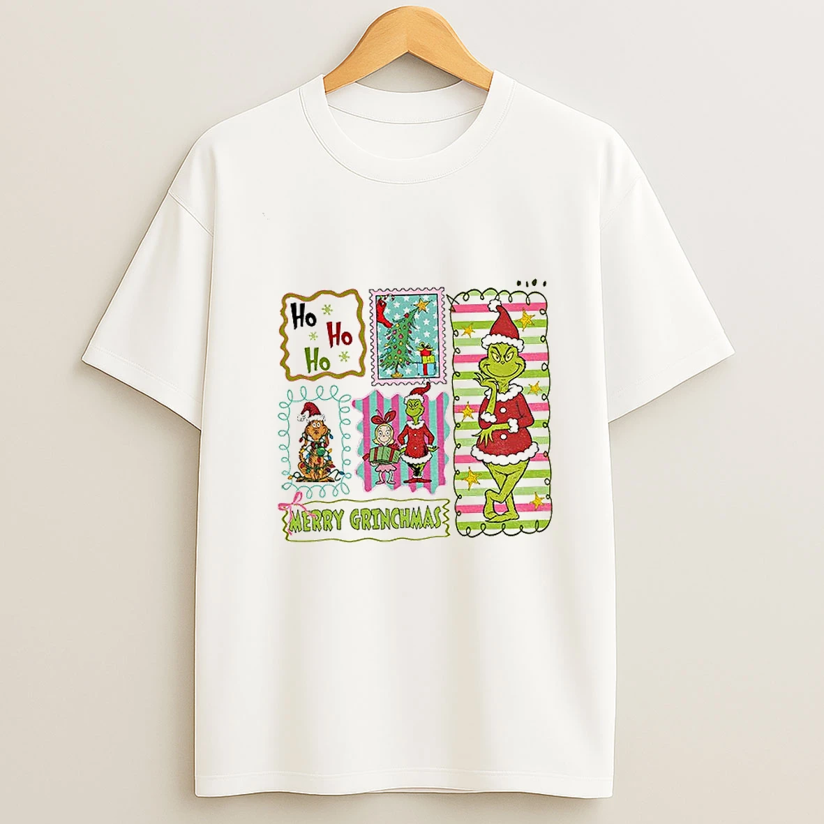 Grinch Cindy Lou Who And Max The Dog Ho Ho Ho Merry Grinchmas Christmas Tshirt Hoodie