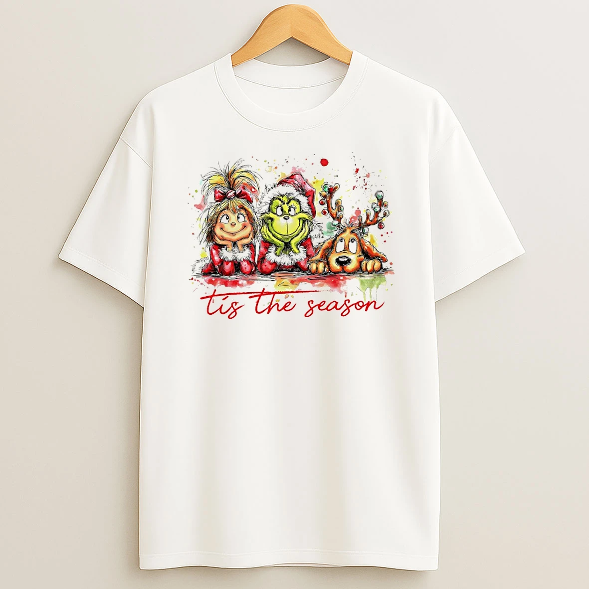 Grinch Cindy Lou Who And Max Tis The Season Funny Merry Christmas Tshirt Hoodie