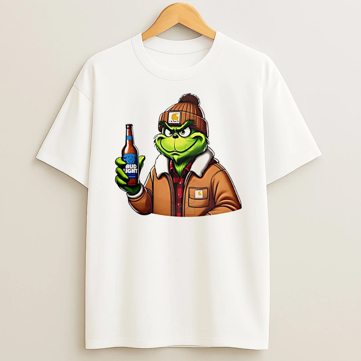 Grinch Drinking Beer Bud Light Tshirt Hoodie
