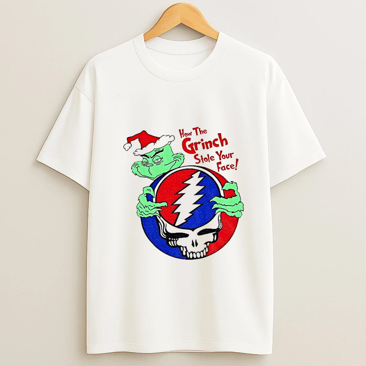 Grinch How The Grinch Stole Your Face Grateful Dead Merry Christmas Tshirt Hoodie