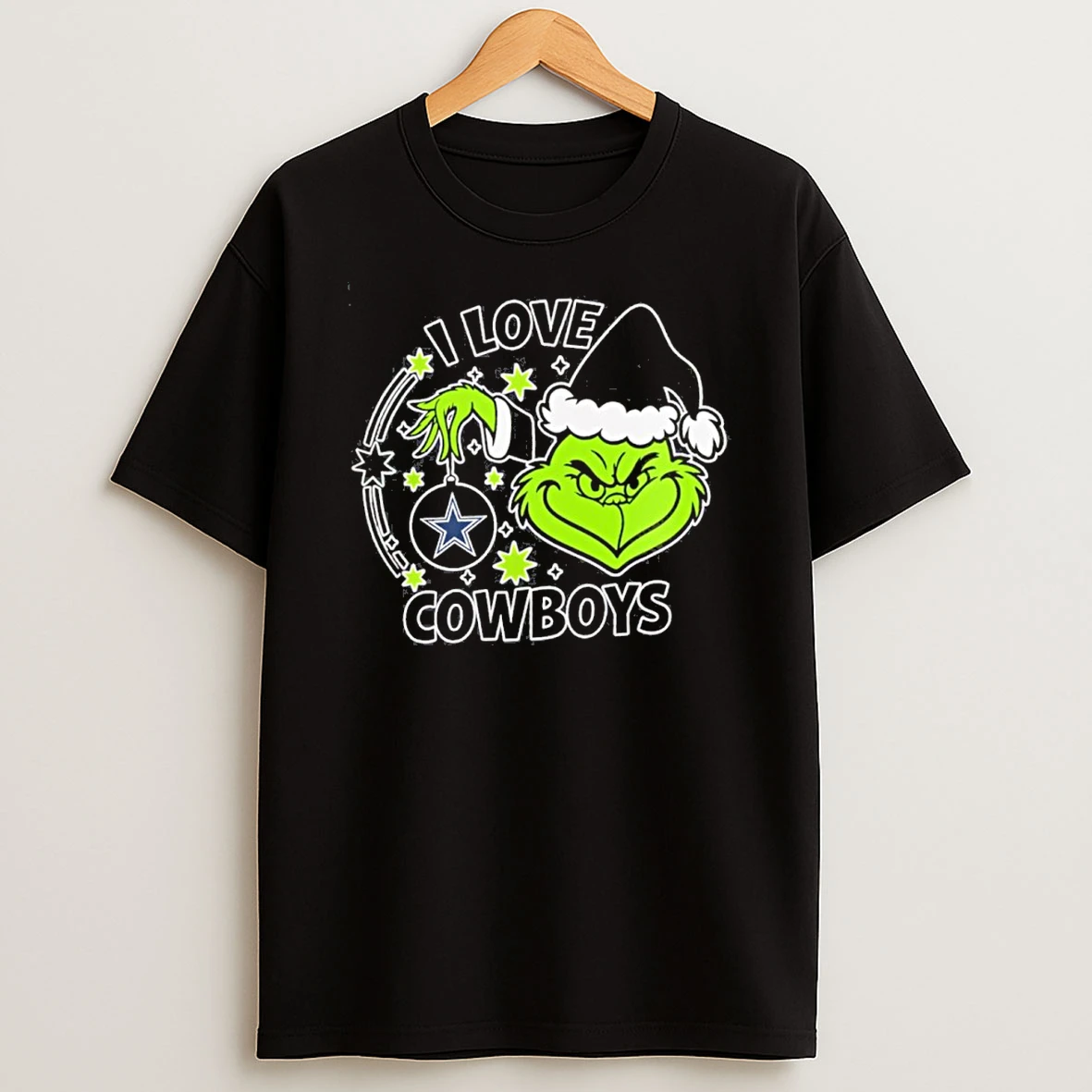 Grinch I Love Cowboys Tshirt Hoodie